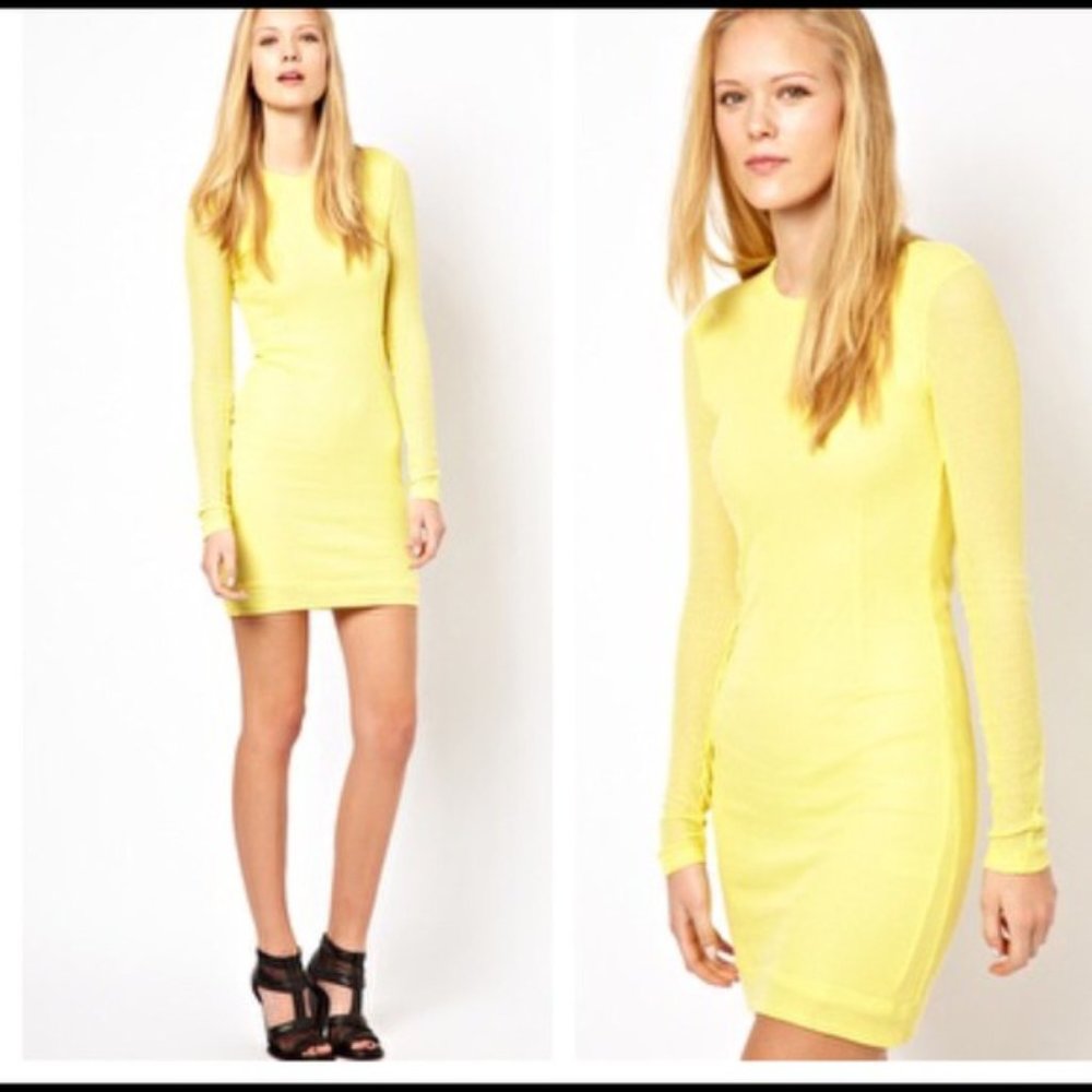Rag & Bone Knit The Ribbed Dress in Yellow